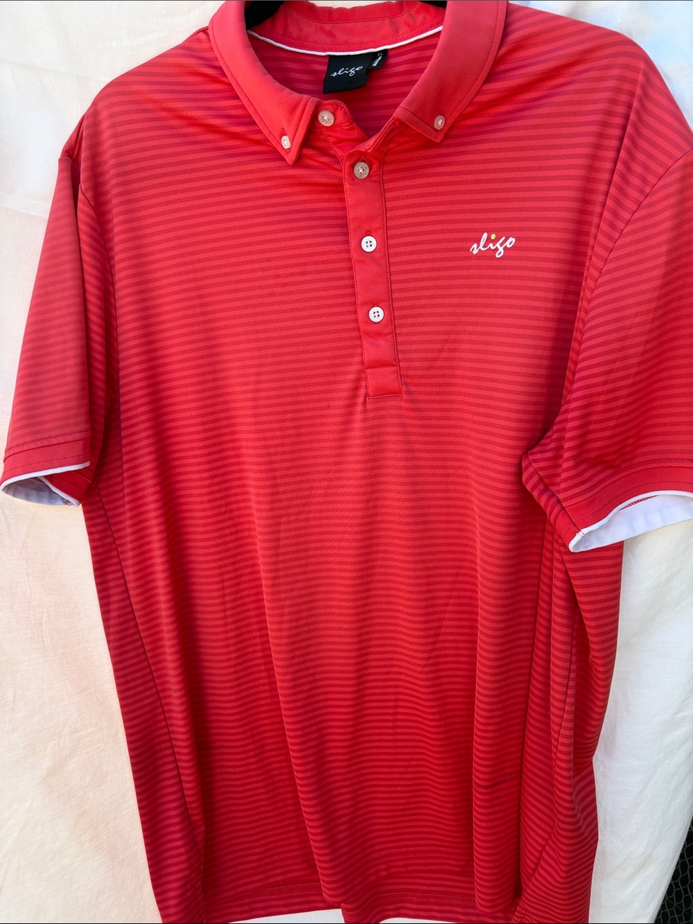 Sligo Men’s Eligo Red Striped Performance Polo
